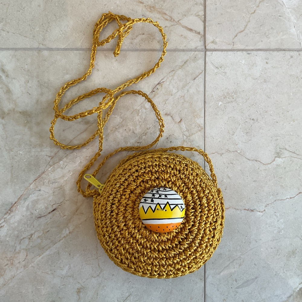 🎯Vintage handmade straw Crossbody Bag